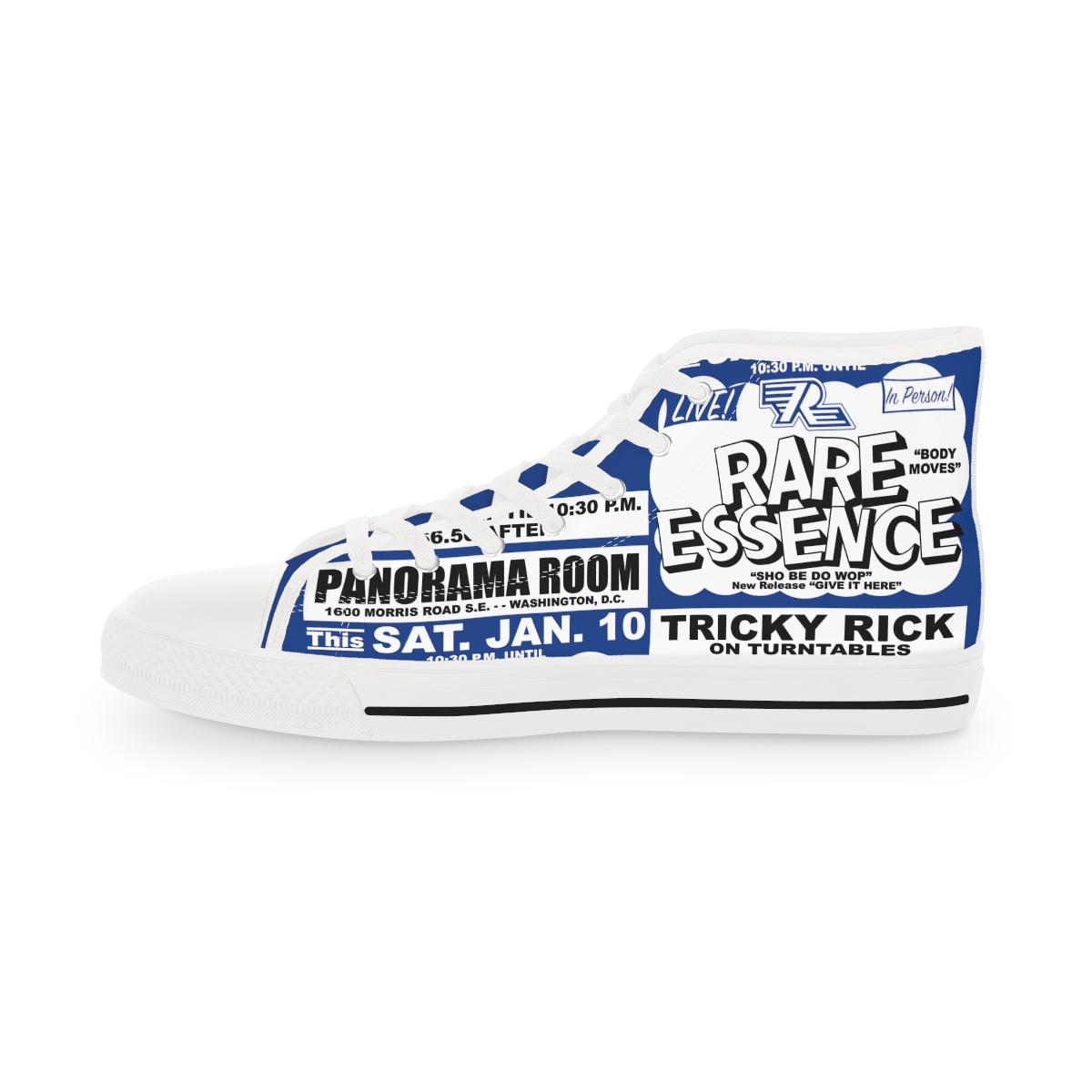 Kicks – Panorama Room – Rare Essence – Men's White Print on Blue