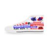 *Kicks – Washington Coliseum – Battle Of The Bands – Men’s Red & Blue Print on White High-Top - Image 11