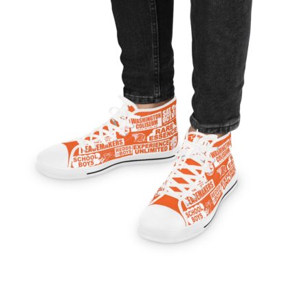 *Kicks – Washington Coliseum – RE, EU, PeaceMakers, Redds & School Boys – White Print on Orange High-Top - Image 14