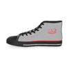 **Kicks – OSGOGO 3D Stripes – Men’s Red Print on Light Grey High-Top - Image 5