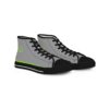 **Kicks – OSGOGO Stripes – Men’s Apple Green Print on Light Grey High-Top - Image 2