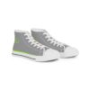 **Kicks – OSGOGO Stripes – Men’s Apple Green Print on Light Grey High-Top - Image 9
