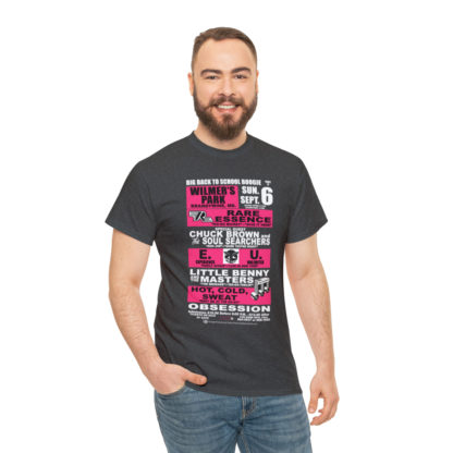 *Tee – Wilmer’s Park – RE, Chuck, EU, Benny, Hot Cold Sweat, Obsession - Pink Print on 4 Color Options - Image 4