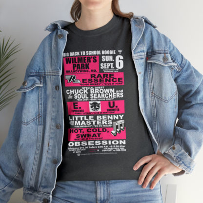*Tee – Wilmer’s Park – RE, Chuck, EU, Benny, Hot Cold Sweat, Obsession - Pink Print on 4 Color Options - Image 7