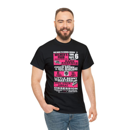 *Tee – Wilmer’s Park – RE, Chuck, EU, Benny, Hot Cold Sweat, Obsession - Pink Print on 4 Color Options - Image 13