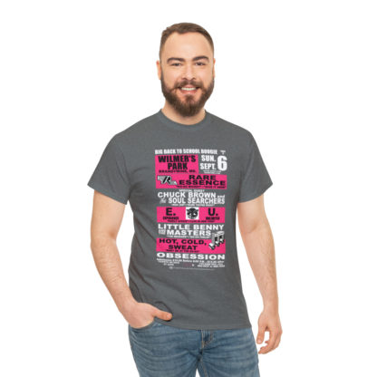 *Tee – Wilmer’s Park – RE, Chuck, EU, Benny, Hot Cold Sweat, Obsession - Pink Print on 4 Color Options - Image 22