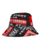 *Bucket Hat – NW Gardens – Mass Extinction – Red Print - Image 2
