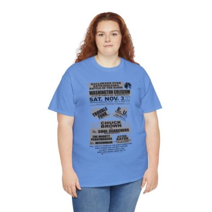 *Tee – Battle Of The Bands – Washington Coliseum – Trouble, EU, Chuck & Ayre Rayde – Grey Print on 12 Color Options - Image 69