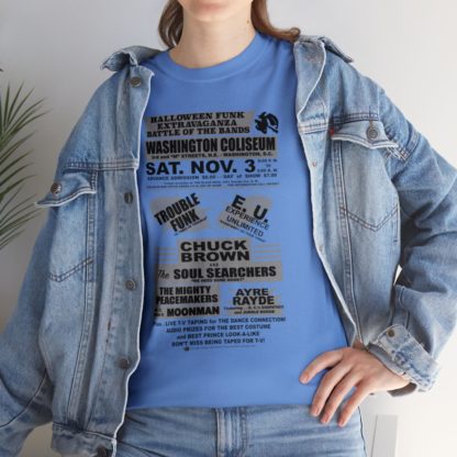 *Tee – Battle Of The Bands – Washington Coliseum – Trouble, EU, Chuck & Ayre Rayde – Grey Print on 12 Color Options - Image 70