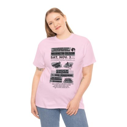 *Tee – Battle Of The Bands – Washington Coliseum – Trouble, EU, Chuck & Ayre Rayde – Grey Print on 12 Color Options - Image 84