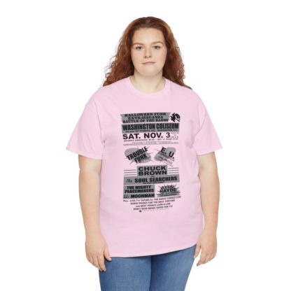 *Tee – Battle Of The Bands – Washington Coliseum – Trouble, EU, Chuck & Ayre Rayde – Grey Print on 12 Color Options - Image 87