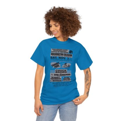 *Tee – Battle Of The Bands – Washington Coliseum – Trouble, EU, Chuck & Ayre Rayde – Grey Print on 12 Color Options - Image 74