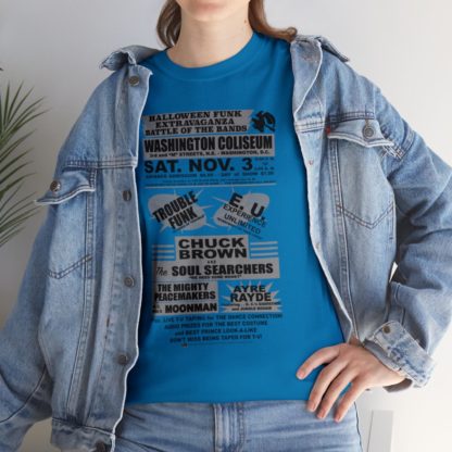 *Tee – Battle Of The Bands – Washington Coliseum – Trouble, EU, Chuck & Ayre Rayde – Grey Print on 12 Color Options - Image 79