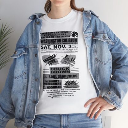 *Tee – Battle Of The Bands – Washington Coliseum – Trouble, EU, Chuck & Ayre Rayde – Grey Print on 12 Color Options - Image 16