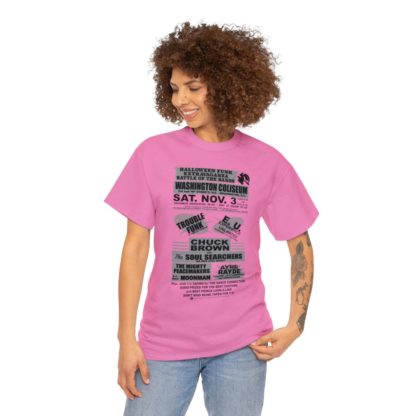 *Tee – Battle Of The Bands – Washington Coliseum – Trouble, EU, Chuck & Ayre Rayde – Grey Print on 12 Color Options - Image 92
