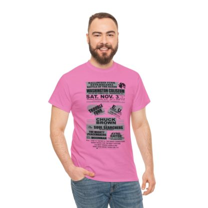*Tee – Battle Of The Bands – Washington Coliseum – Trouble, EU, Chuck & Ayre Rayde – Grey Print on 12 Color Options - Image 94