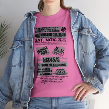 *Tee – Battle Of The Bands – Washington Coliseum – Trouble, EU, Chuck & Ayre Rayde – Grey Print on 12 Color Options - Image 97