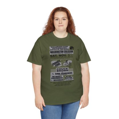 *Tee – Battle Of The Bands – Washington Coliseum – Trouble, EU, Chuck & Ayre Rayde – Grey Print on 12 Color Options - Image 60