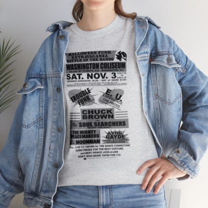 *Tee – Battle Of The Bands – Washington Coliseum – Trouble, EU, Chuck & Ayre Rayde – Grey Print on 12 Color Options - Image 25