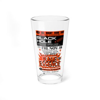 Mixing Glass, 16oz – Black Hole – Rare Essence – Orange Print – Collector Item!