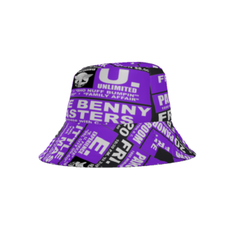 *Bucket Hat – Panorama Room – EU, Benny, Hot Cold Sweat – Electric Purple Print on 3 Color Options