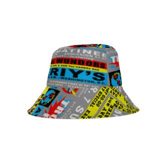 *Bucket Hat – Cheriy’s – Trouble Funk, Ayre Rayde, Petworth & Physical Wundors – Blue, Yellow & Red Print on 3 Color Options