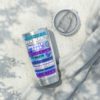20oz Tumbler – Cheriy’s – Trouble Funk, Ayre Rayde, Petworth & Physical Wundors– Purple, Blue & Light Blue Print (White Letters) – Collector Item! - Image 6