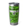 20oz Tumbler – Panorama Room – EU, Benny, Hot Cold Sweat– Apple Green Print – Collector Item!