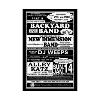 **Poster (Black) – Alley Katz – Back Yard & New Dimension