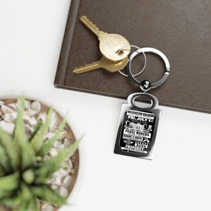 Keyring – Coliseum – EU, PeaceMakers, Redds & The Boys, Chance & Prophecy – White & Grey w/Black Background - Image 3