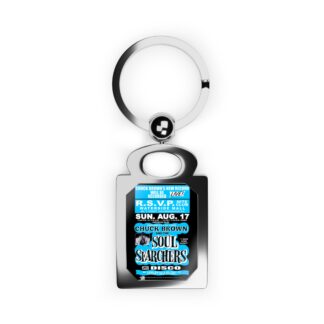 Keyring – R.S.V.P – Chuck – Light Blue w/Black Background
