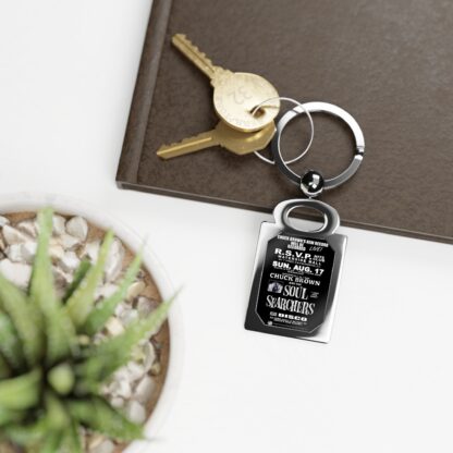 Keyring – R.S.V.P – Chuck – White & Black w/Black Background - Image 3