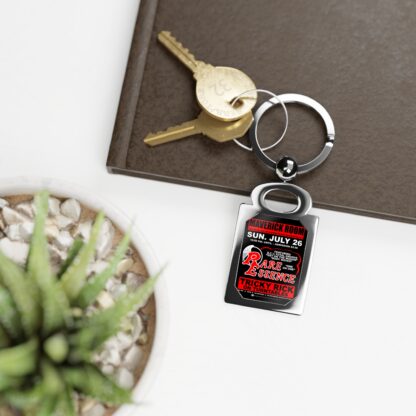 Keyring – Maverick Room – Rare Essence – Red w/Black Background - Image 3
