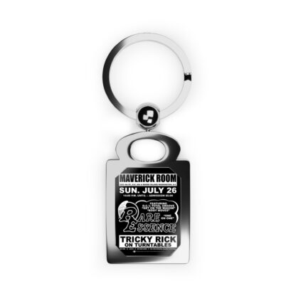 Keyring – Maverick Room – Rare Essence – White & Black w/Black Background