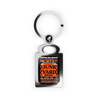 Keyring – Pomonkey Ball Diamond – Junk Yard – Orange w/Black Background