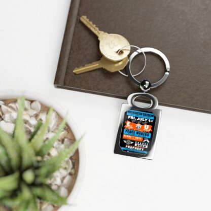 Keyring – Coliseum – EU, PeaceMakers, Redds & The Boys, Chance & Prophecy – Orange & Light Blue w/Black Background - Image 3