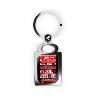 Keyring – R.S.V.P – Chuck – Red w/Black Background