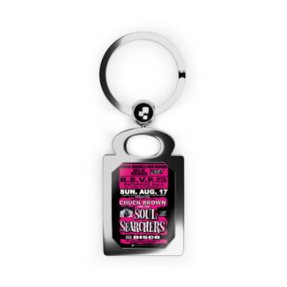 Keyring – R.S.V.P – Chuck – Magenta w/Black Background
