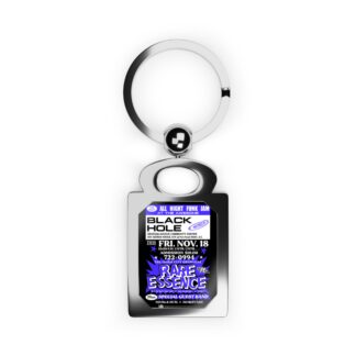 Keyring – Black Hole – Rare Essence – Electric Blue w/Black Background