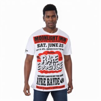 *Tee – Full Print – Moonlight Inn – Rare Essence & Ayre Rayde – Red Print