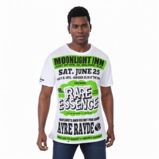 *Tee – Full Print – Moonlight Inn – Rare Essence & Ayre Rayde – Apple Green Print