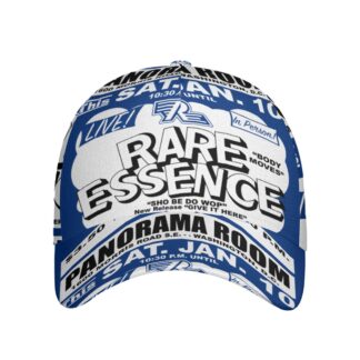 *Baseball Hat – Panorama Room – Rare Essence – White Print on Ocean Blue