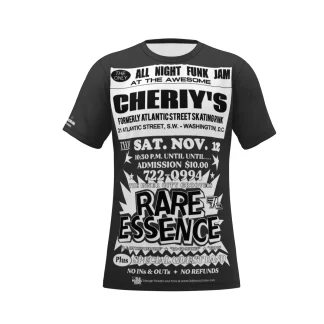 *Tee – Full Print – Cheriy’s – Rare Essence – White & Black on Dark Grey