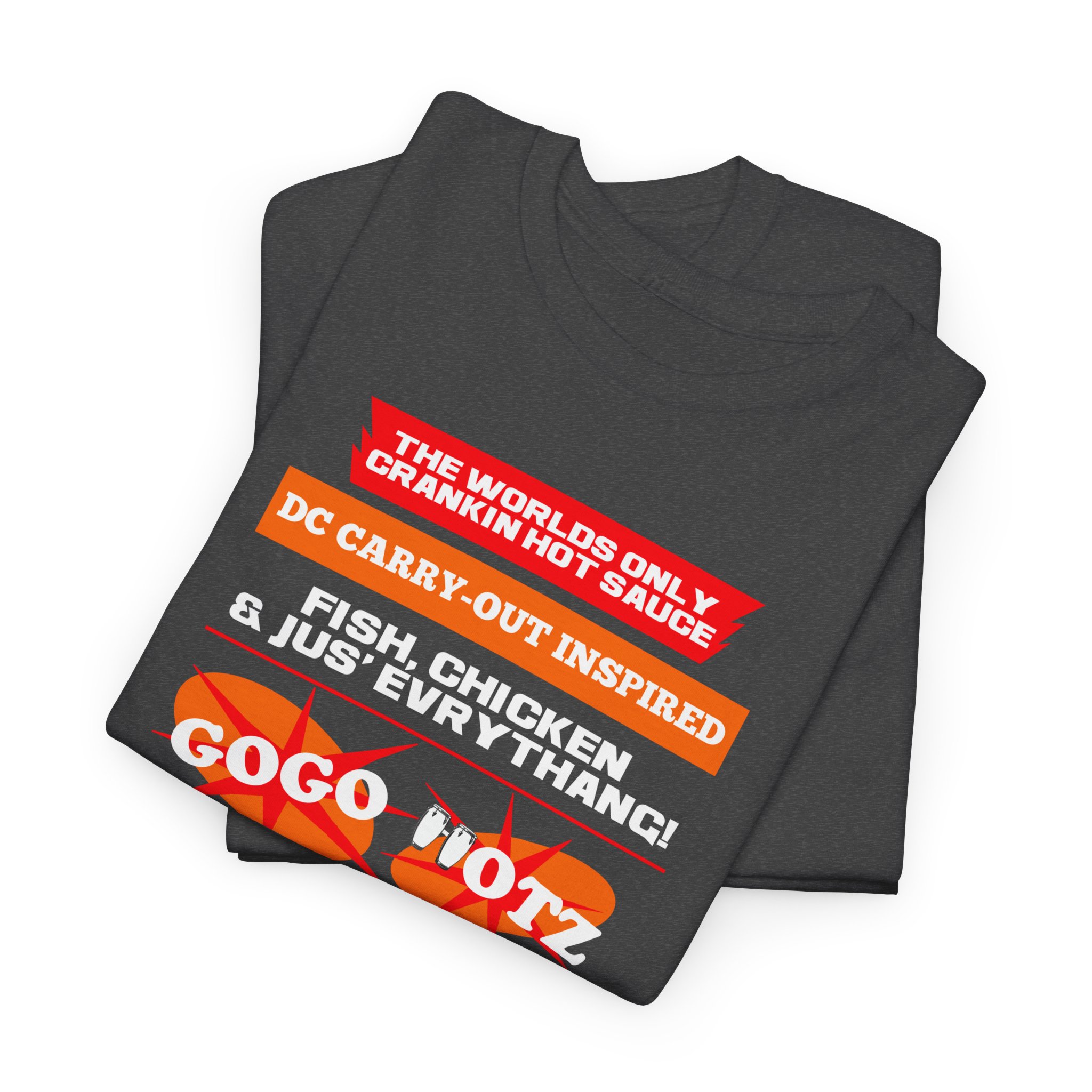 **Tee - GoGo Hotz - Red & Orange Print - Image 16