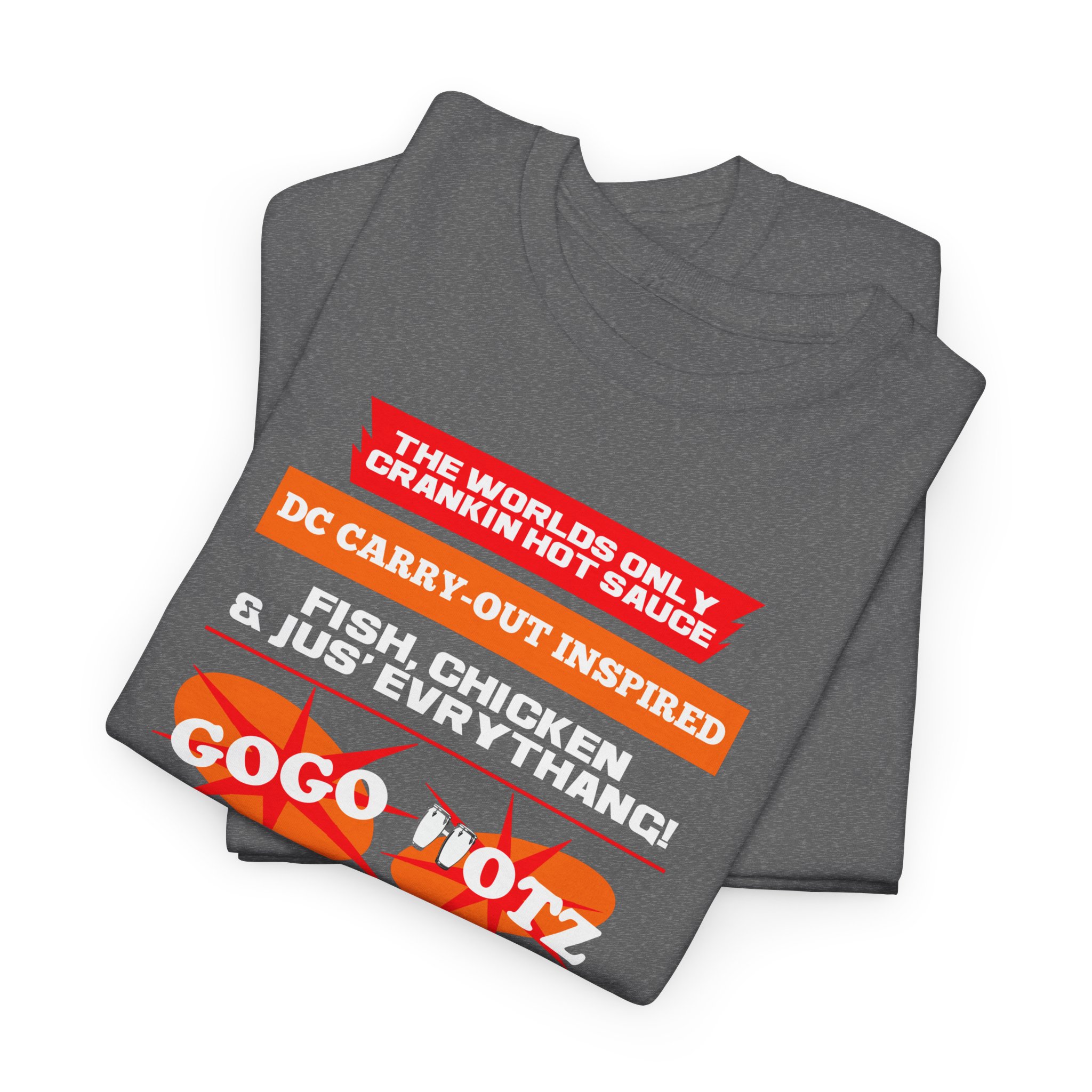 **Tee - GoGo Hotz - Red & Orange Print - Image 23
