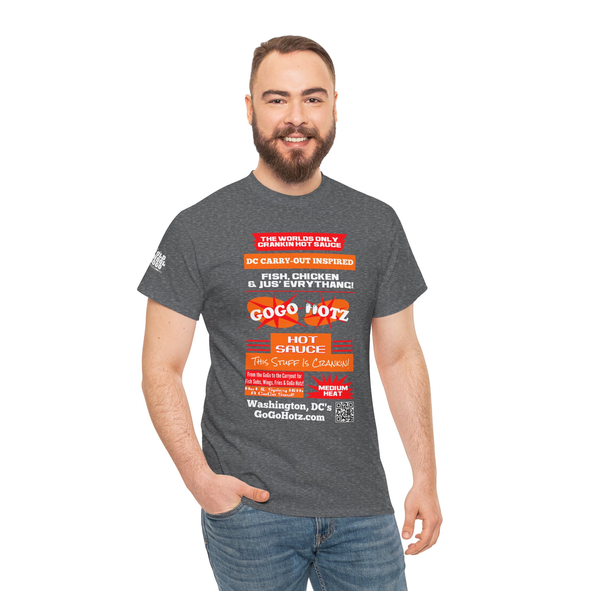 **Tee - GoGo Hotz - Red & Orange Print - Image 13