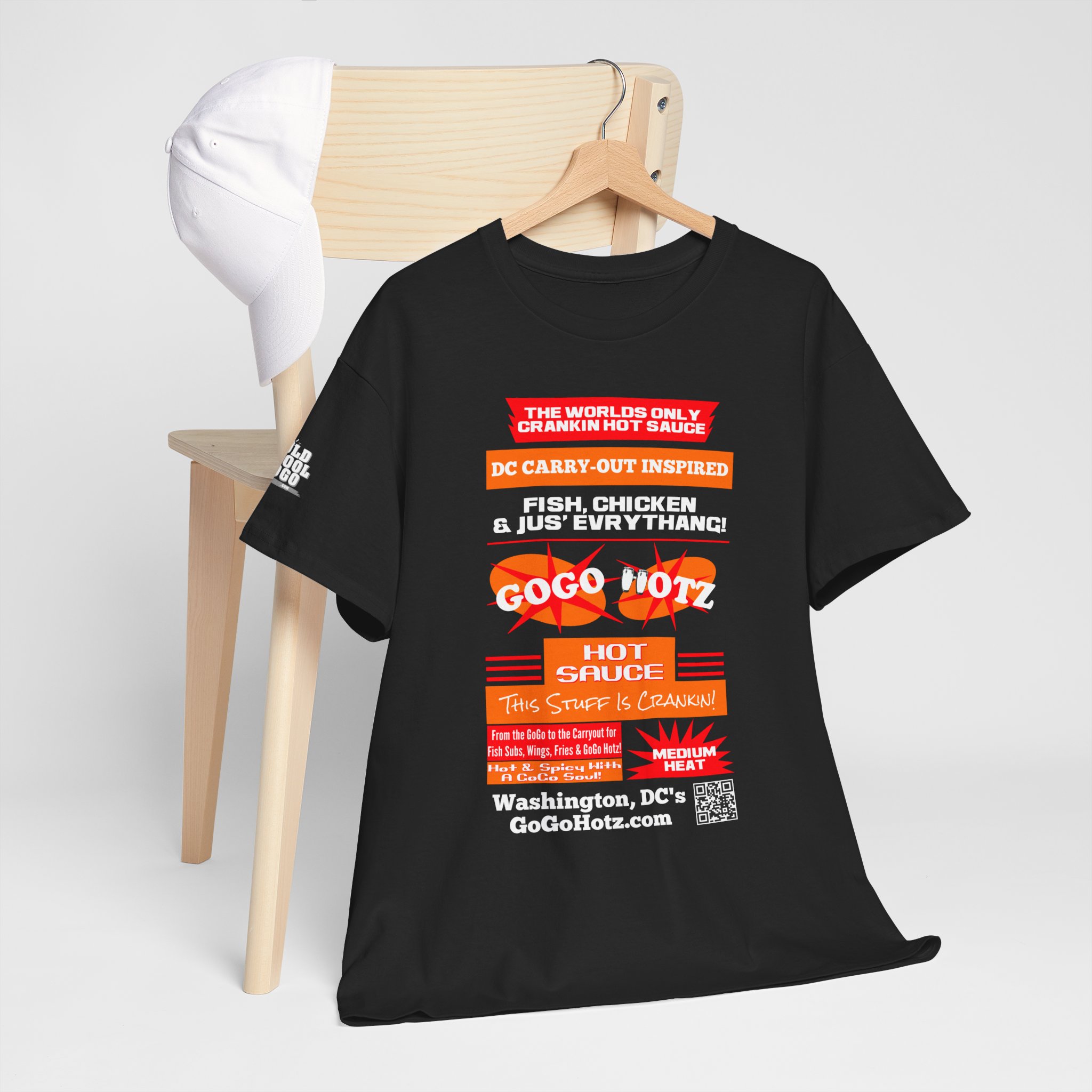 **Tee - GoGo Hotz - Red & Orange Print