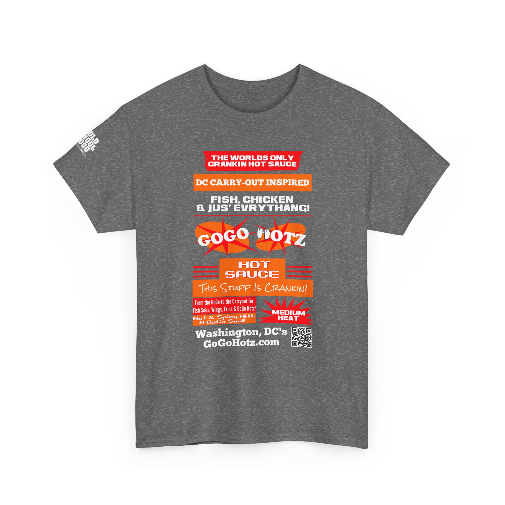 **Tee - GoGo Hotz - Red & Orange Print - Image 22