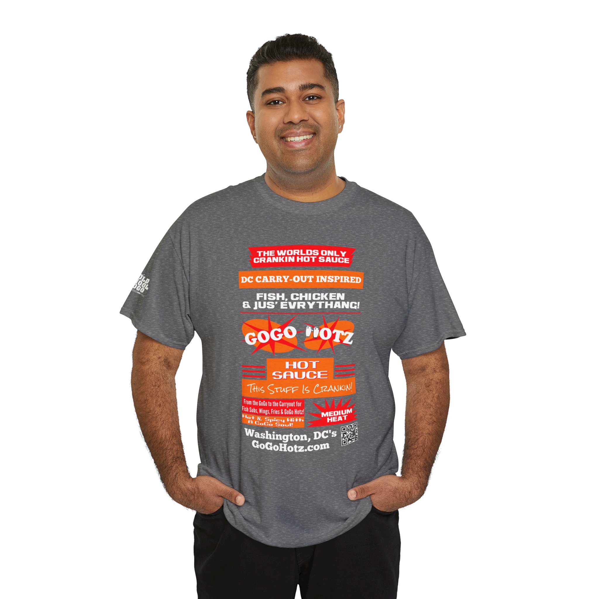 **Tee - GoGo Hotz - Red & Orange Print - Image 28
