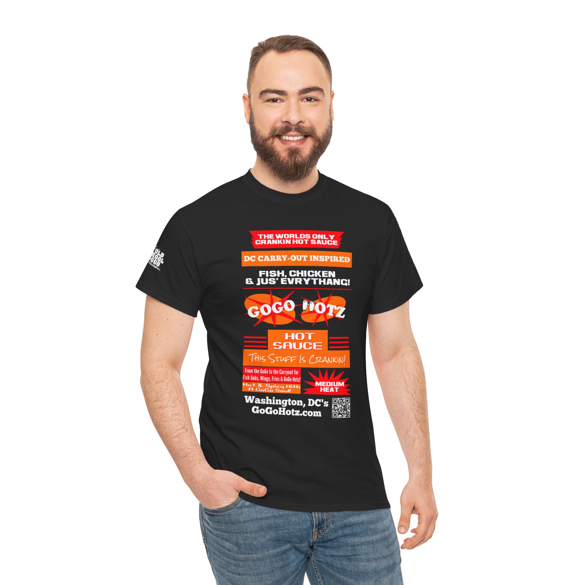 **Tee - GoGo Hotz - Red & Orange Print - Image 6